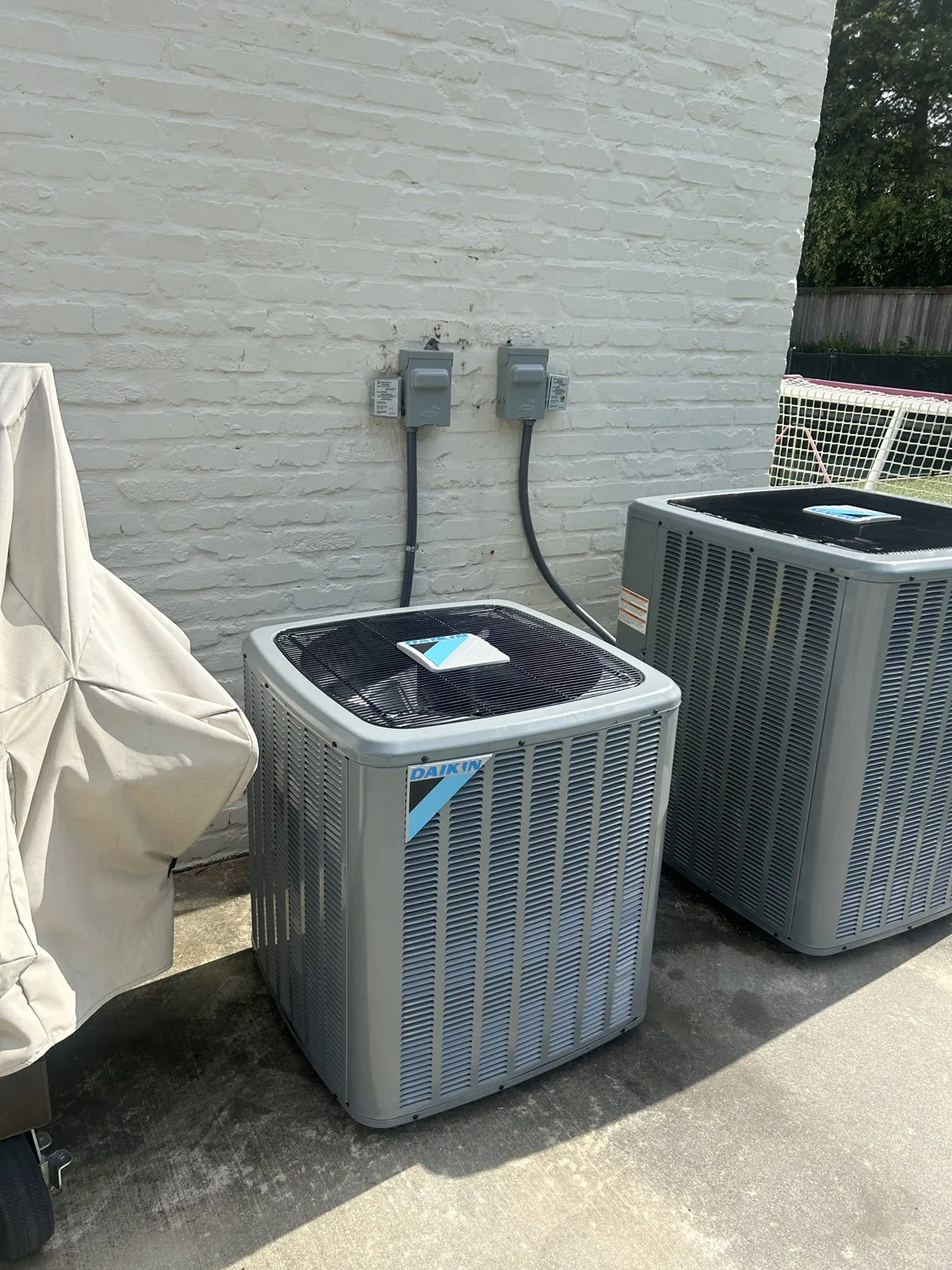 Two new Daikin condensers side by side