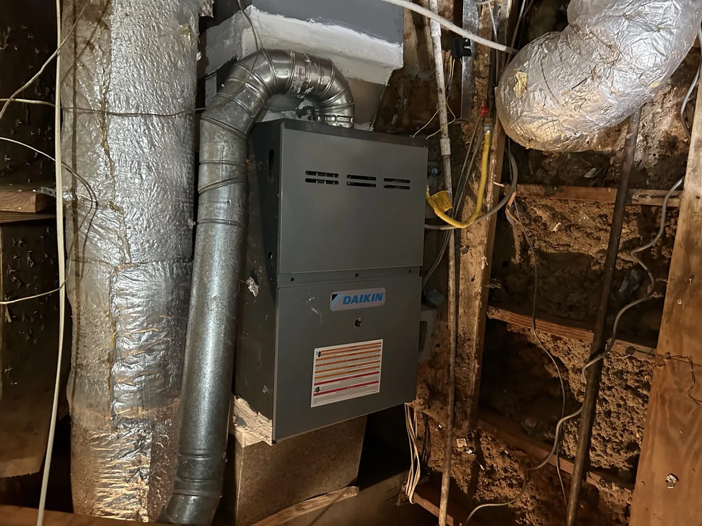 New Daikin furnace in an attic
