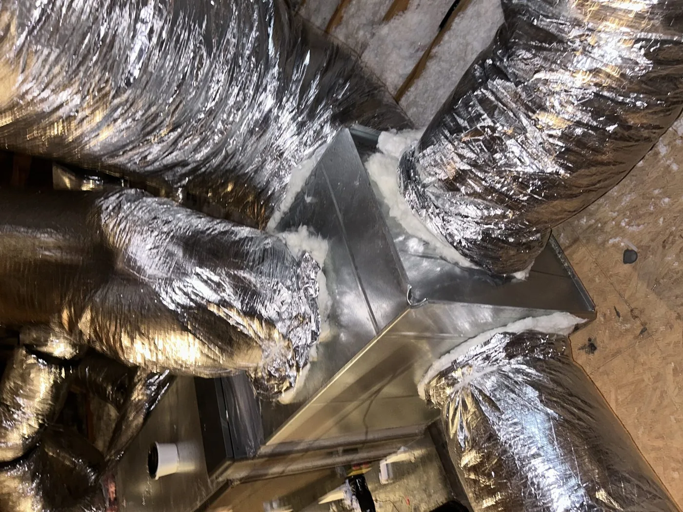 New plenum with insulated flex runs