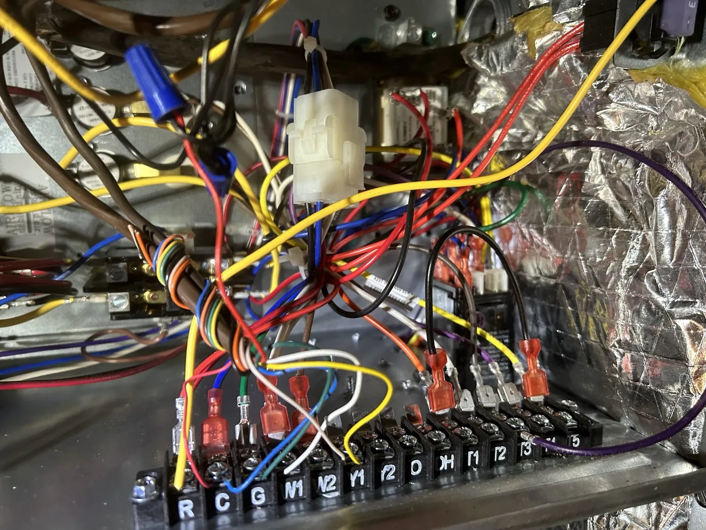 Control board wiring inside an air handler