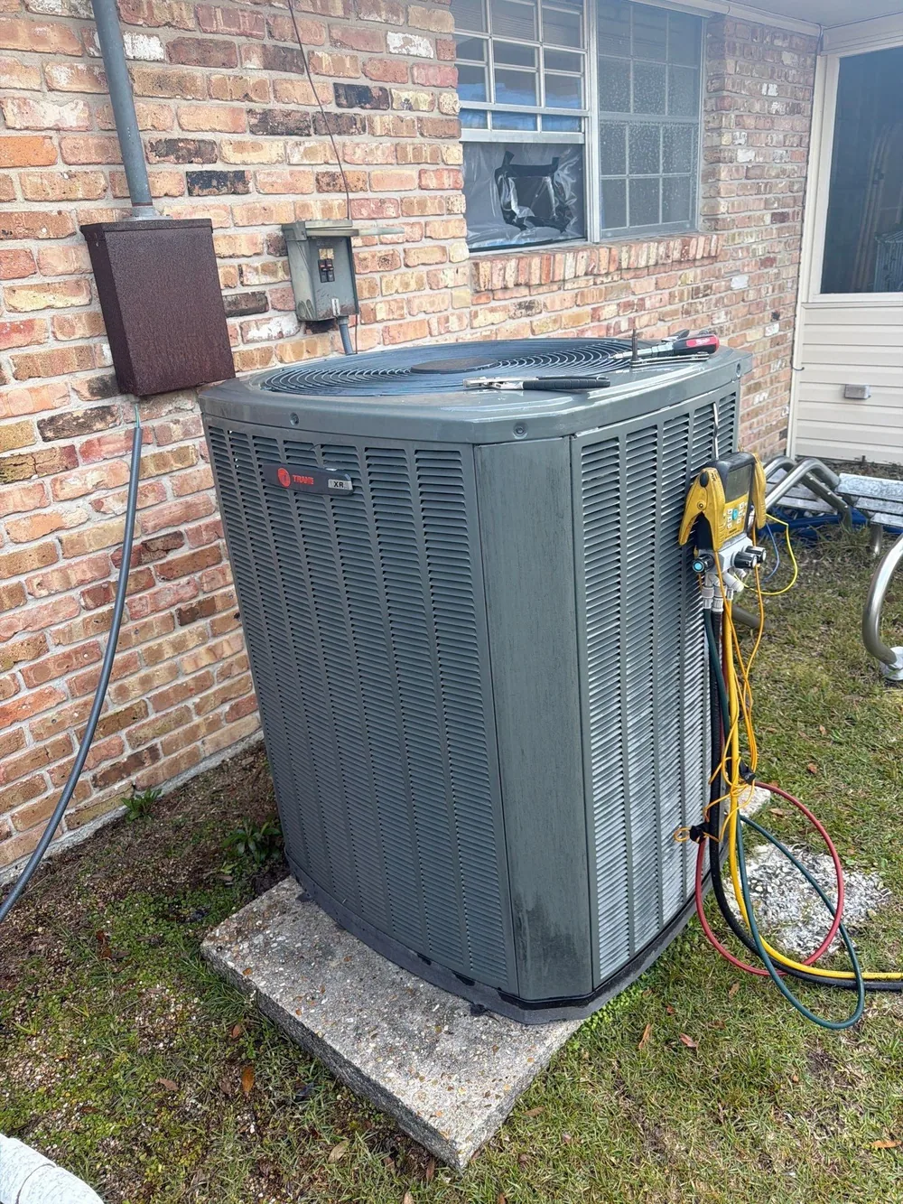 A/C condenser install